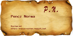Pencz Norma névjegykártya